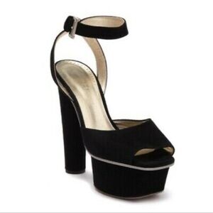 NEW Halston Heritage Pippa Suede Platform Black Heels, brand new, size 5